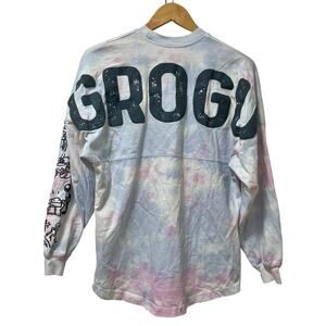 Disney‎ Parks Womens Star Wars Mandalorian Grogu Spirit Jersey Size XS Tie Dye